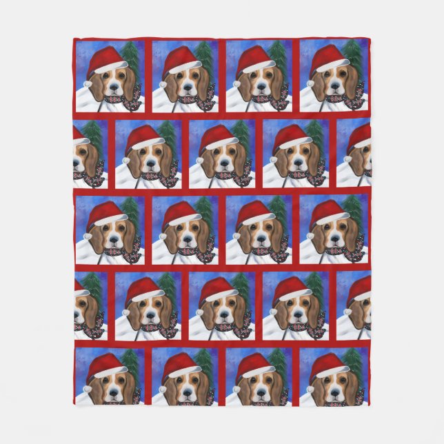 Beagle    fleece blanket (Front)