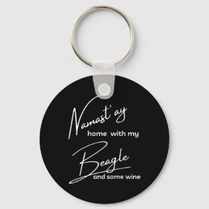 Beagle - Funny Nama'stay For Yoga And Dog Lovers  Keychain