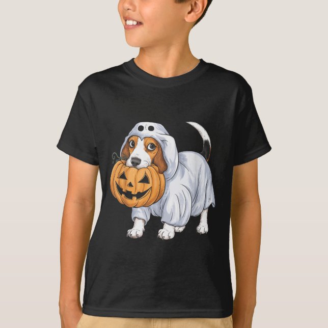 Beagle Ghost Dog Halloween T-Shirt (Front)