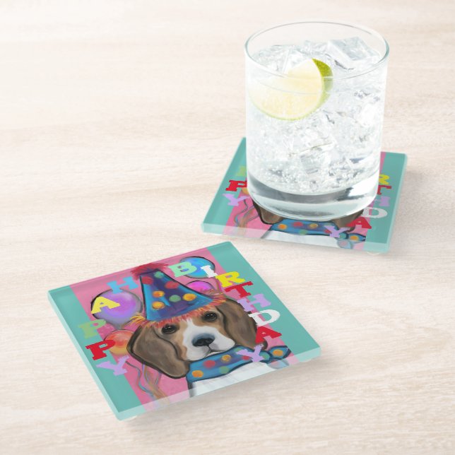 BEAGLE        GLASS COASTER (Angled)