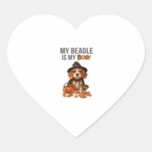 Beagle Halloween Costume  My Beagle is My Boo Dog  Heart Sticker