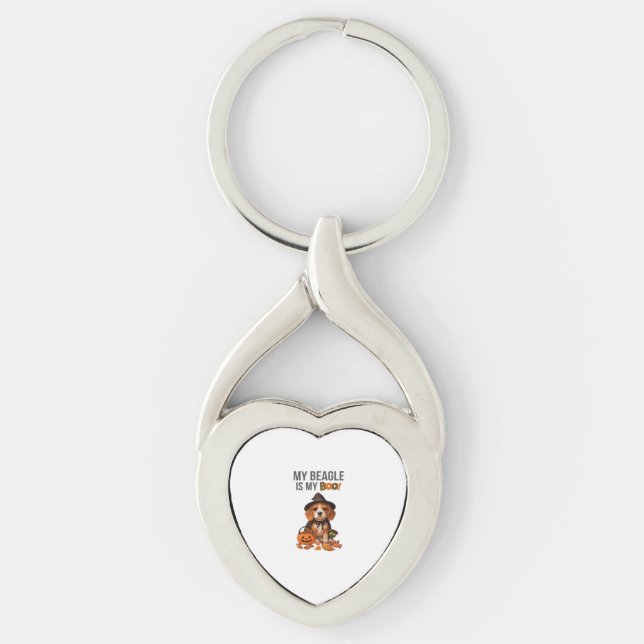 Beagle Halloween Costume  My Beagle is My Boo Dog  Keychain (Front)