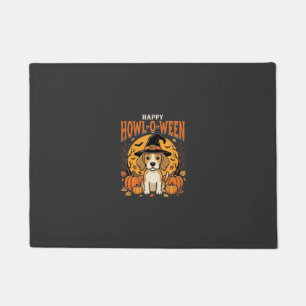 Beagle Halloween Howl-O-Ween Dog Pumpkin Design_1 Doormat