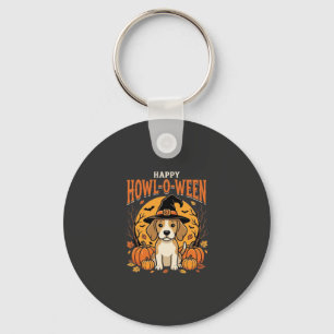 Beagle Halloween Howl-O-Ween Dog Pumpkin Design_1 Keychain