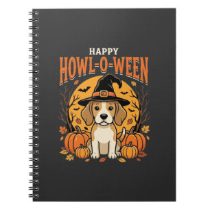 Beagle Halloween Howl-O-Ween Dog Pumpkin Design_1 Notebook