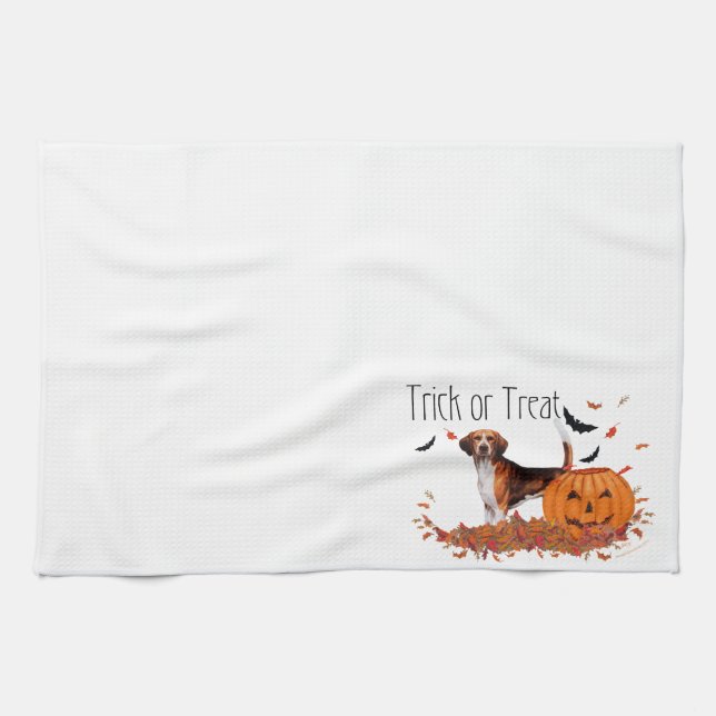 Beagle Halloween Kitchen Towel (Horizontal)