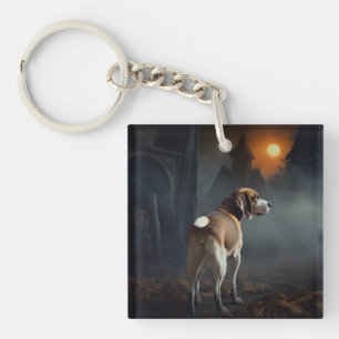 Beagle Halloween Scary  Keychain