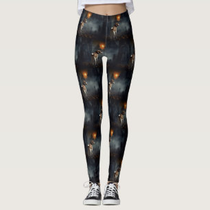 Beagle Halloween Scary  Leggings
