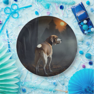 Beagle Halloween Scary  Paper Plate