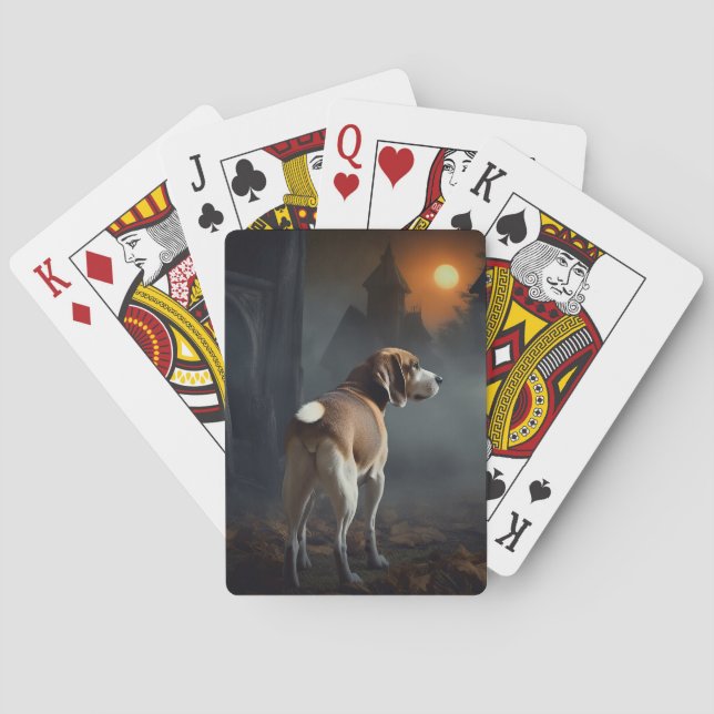 Beagle Halloween Scary  Playing Cards (Back)