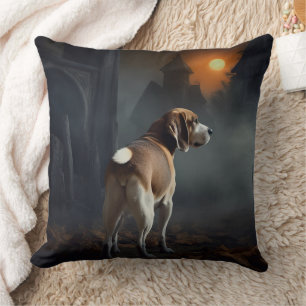 Beagle Halloween Scary Throw Pillow