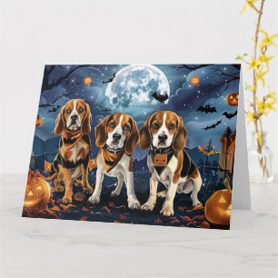 Beagle Halloween Spooky Card