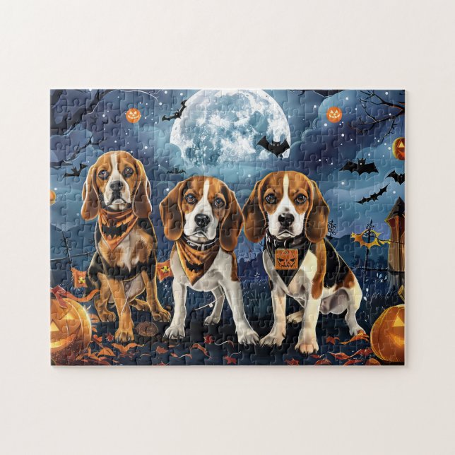 Beagle Halloween Spooky Jigsaw Puzzle (Horizontal)