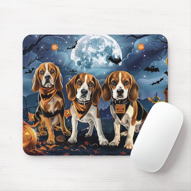Beagle Halloween Spooky Mouse Pad (With Mouse)