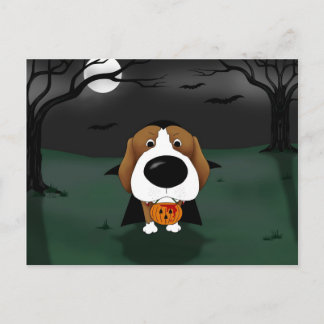 Beagle Halloween Vampire Postcard
