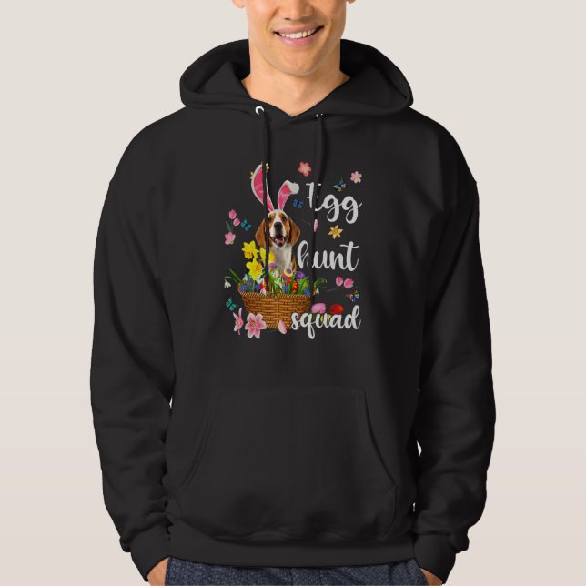 Beagle Happy Easter Day Easter Colourful Egg Hunt Hoodie (Front)