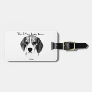 Beagle Happy Face; Happy Beagle; Grumpy Beagle Luggage Tag