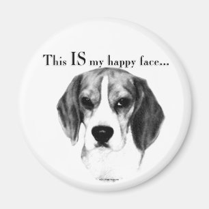 Beagle Happy Face Magnet