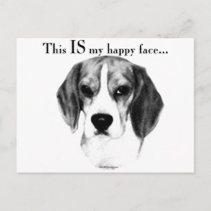 Beagle Happy Face Postcard
