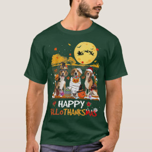 Beagle Happy Hallothanksmas Halloween Thanksgiving T-Shirt