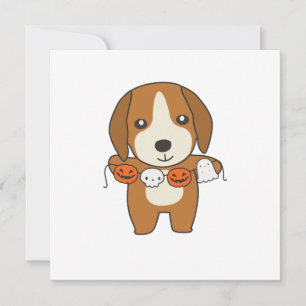 Beagle Happy Halloween Dog Costume Invitation
