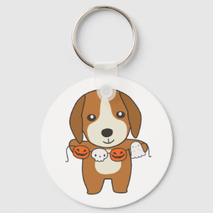 Beagle Happy Halloween Dog Costume Keychain