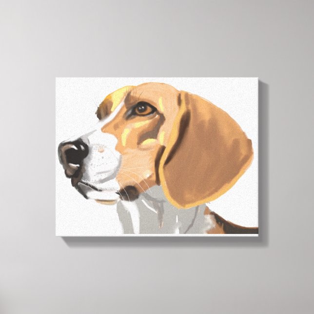 Beagle Head Portrait Canvas Print (Front)