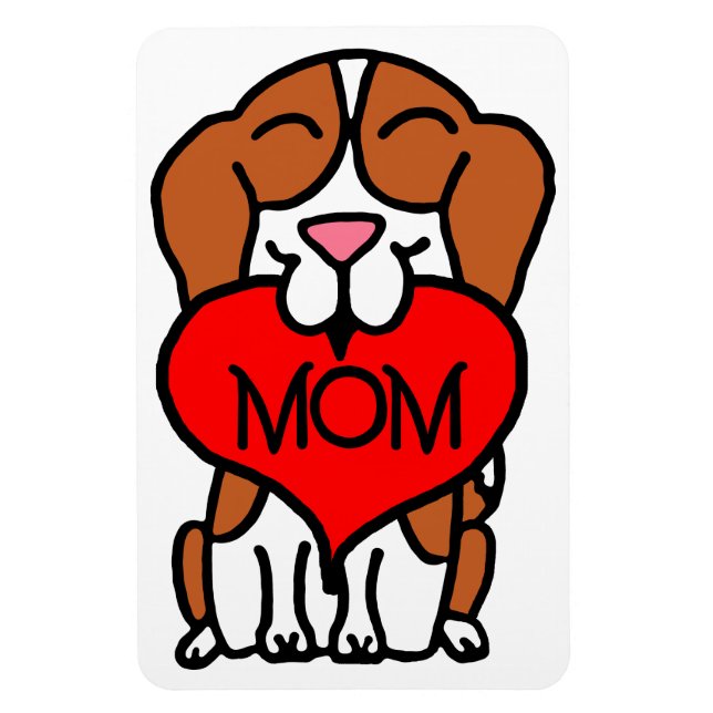 Beagle Heart Mom Magnet (Vertical)