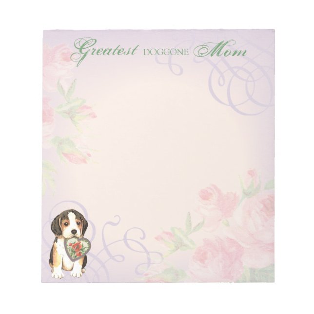 Beagle Heart Mom Notepad (Front)