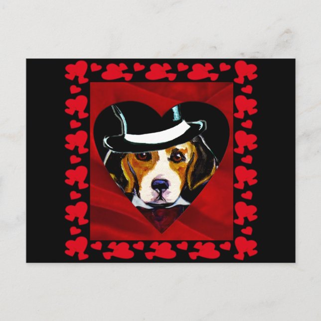 Beagle Hearts Postcard (Front)