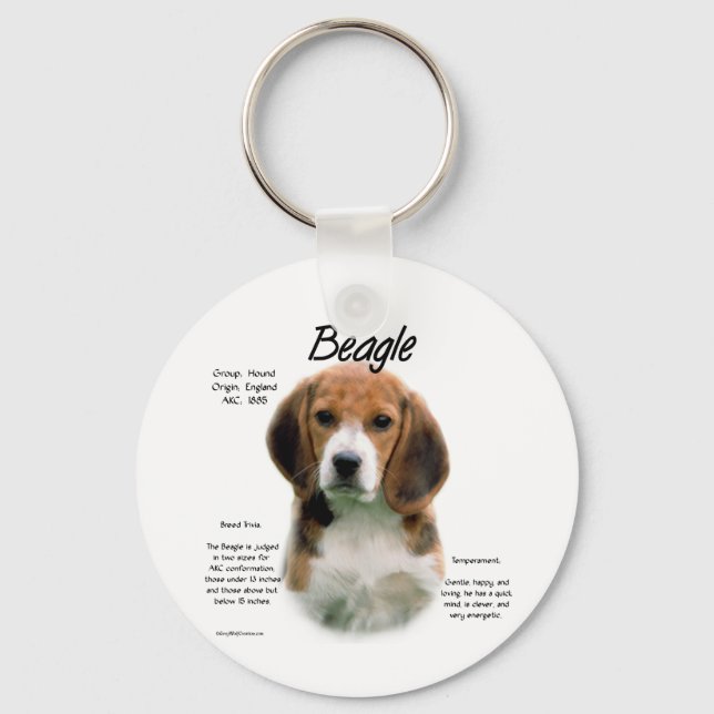 Beagle History; All About Beagles Keychain (Front)