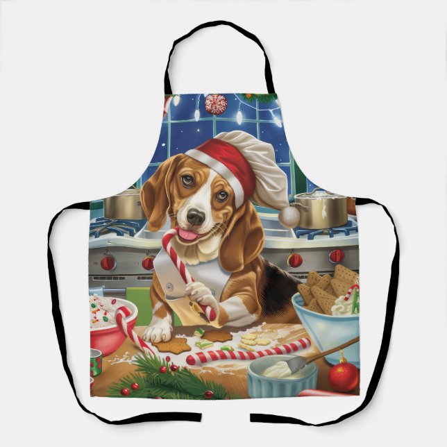 Beagle Holiday Baking: Festive Christmas Apron (Front)