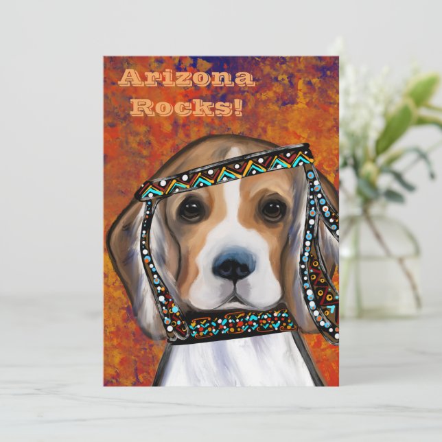 Beagle      holiday card (Standing Front)
