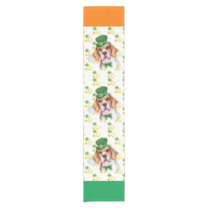 Beagle Holiday Home Decor St Patricks Day Short Table Runner