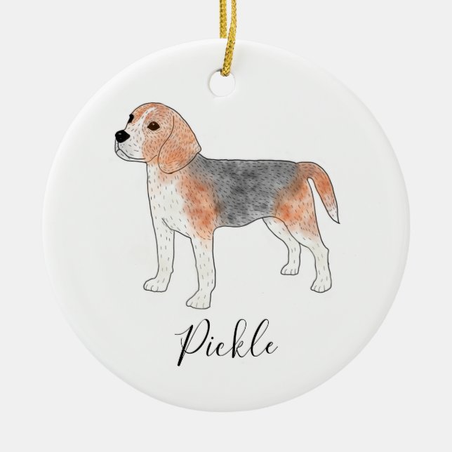 Beagle Holiday Ornament (Front)