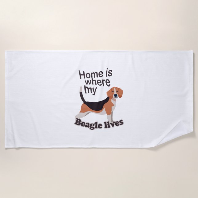 Beagle Home Beach Towel (Front)