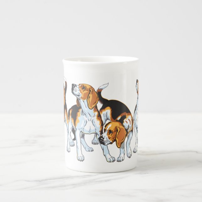 beagle hound bone china mug (Front)