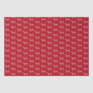 Beagle Hound Dog Christmas Silhouette Red Tissue Paper