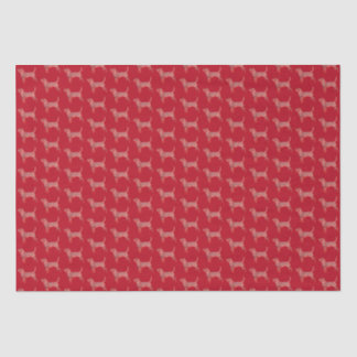 Beagle Hound Dog Christmas Silhouette Red Tissue Paper