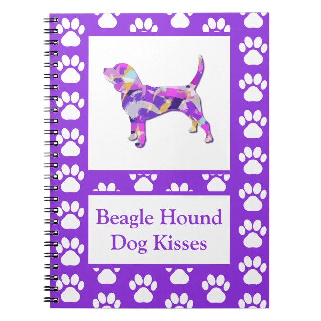 Beagle Hound Dog Kisses Silhouette Cute PPY&B Notebook (Front)