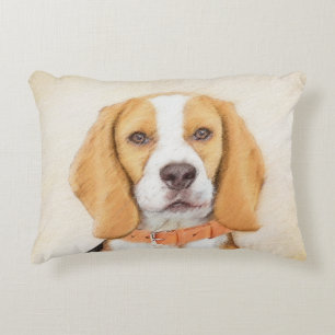 Beagle Hound Dog Painting Original Animal Art Accent Pillow