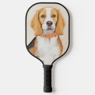 Beagle Hound Dog Painting Original Animal Art Pickleball Paddle
