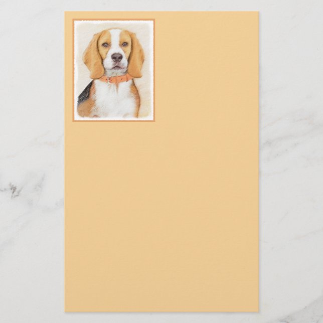 Beagle Hound Dog Painting Original Animal Art Stationery (Front)