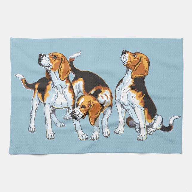 beagle hound kitchen towel (Horizontal)