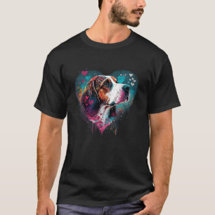 Beagle Hound Valentines Day Cute Dog  Heart Silhou T-Shirt