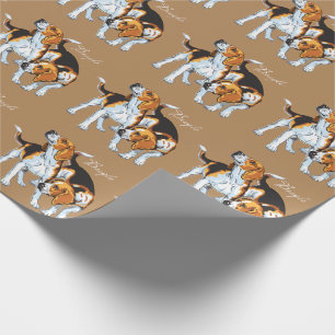 beagle hound wrapping paper