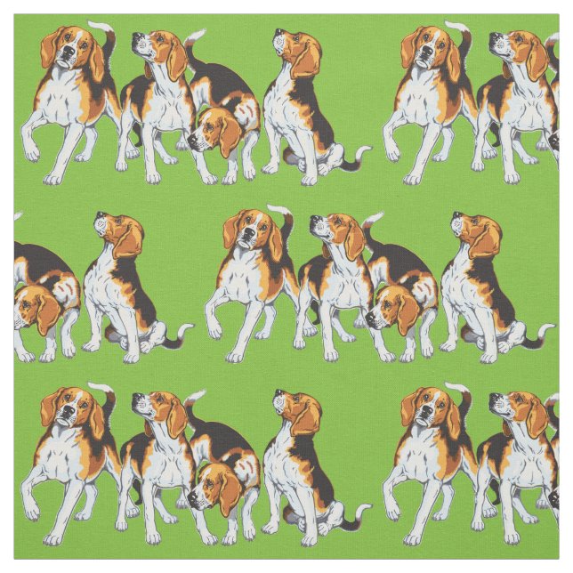 beagle hounds fabric (Swatch)