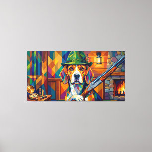 Beagle Hunter Pop Art – Modern Hunting Dog Canvas Print