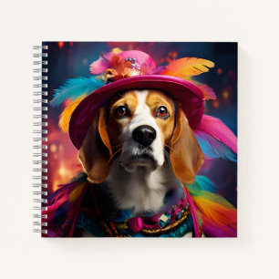  Beagle in a Feathered Hat  Notebook