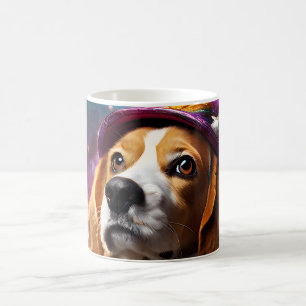 Beagle in a Pink Hat Coffee Mug